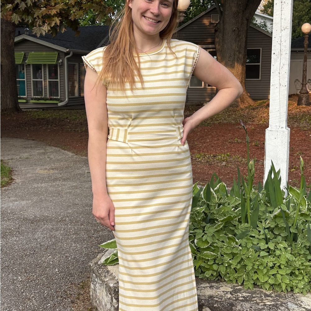 Honey Hues Striped Midi Dress